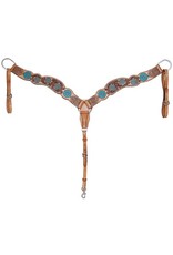 BB* Rafter T Zuni Turquoise Breast Collar  Style #: BC967A ***Back Ordered***