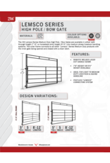 2W  Livestock Equipment 12' - Lemsco Series High Pole/Bow Gate  w/Horseback Latch (7'-8'' clearance 192lbs) - 3369