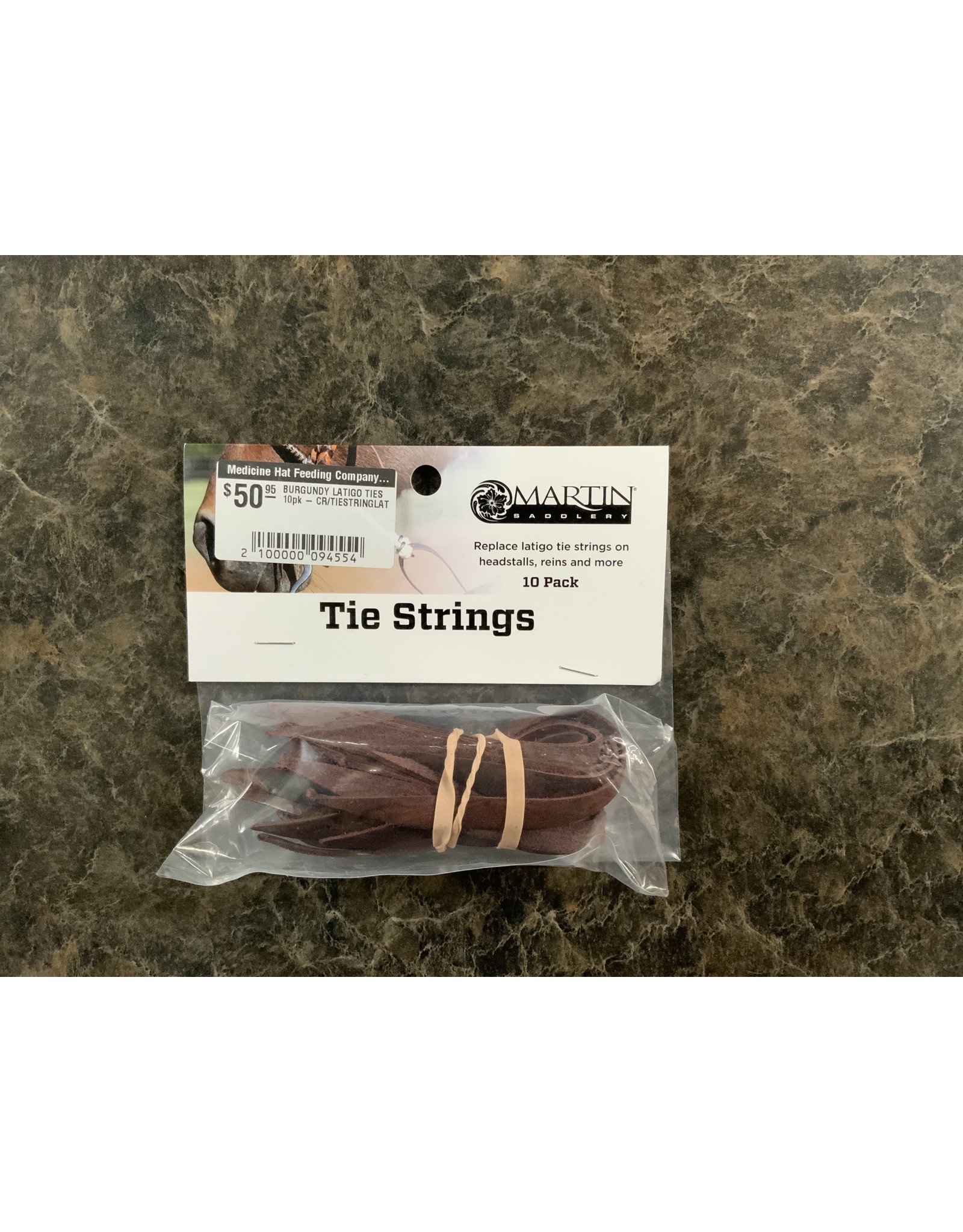 BURGUNDY LATIGO TIES 10pk - CR/TIESTRINGLAT