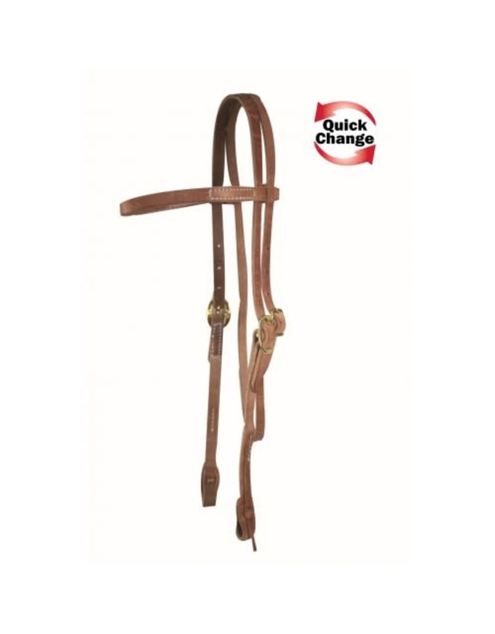 WESTERN RAWHIDE SIGNATURE HARNESS LEATHER QUICK CHANGE BROWBAND HEADSTALL - 202132-56