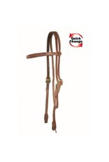 WESTERN RAWHIDE SIGNATURE OILED HARNESS LEATHER QUICK CHANGE BROWBAND HEADSTALL - 202132-57
