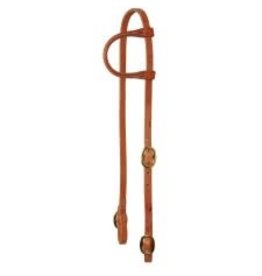 Western Rawhide Signature One Ear Headstall with Buckles 5/8" - Harness Leather - 202014-56
