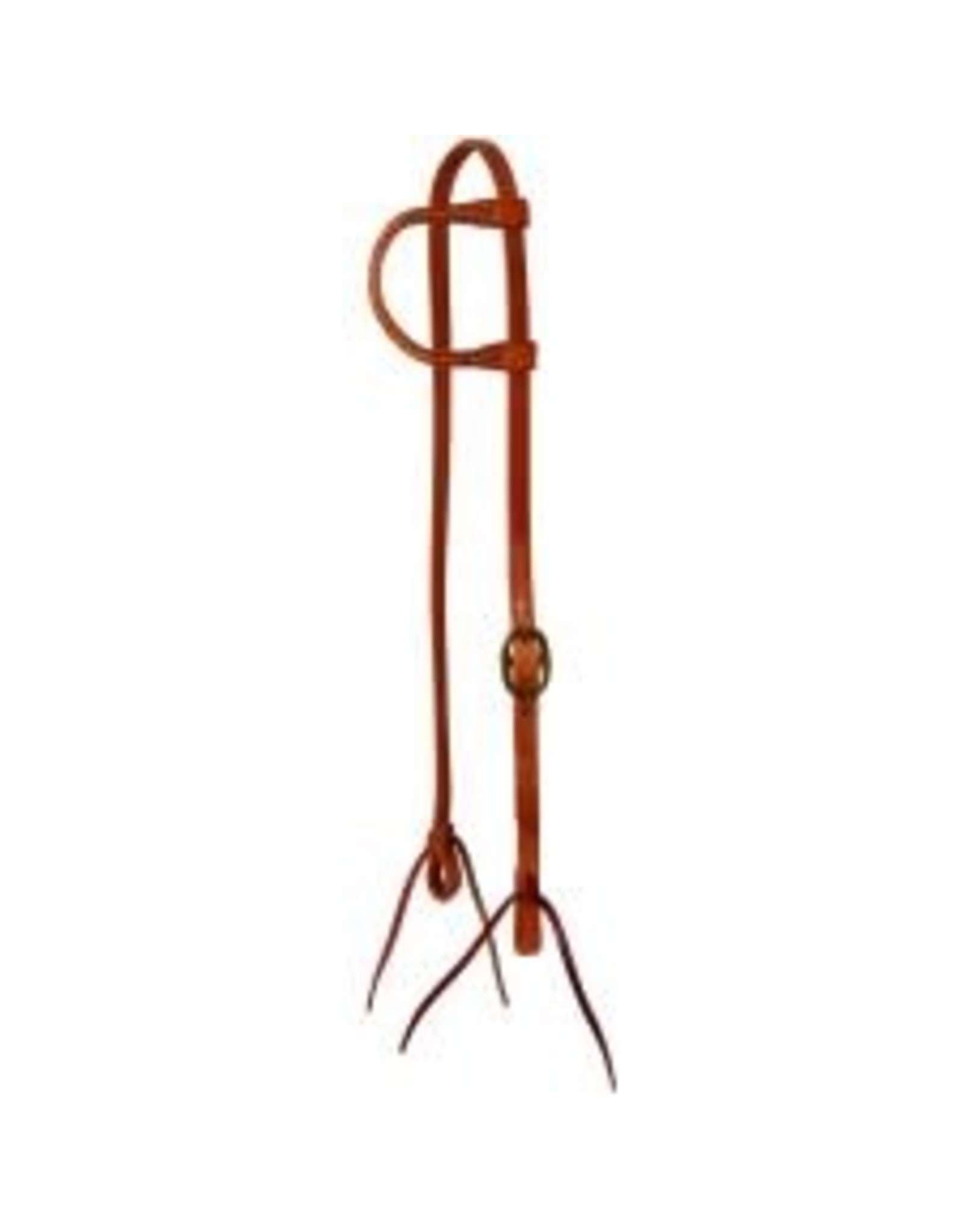 Western Rawhide Signature One Ear Headstall with Ties, 5/8" - Chestnut - 202011-54