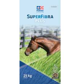 Purina PURINA SUPERFIBRA PLUS - CP35620- 21% NSC- Protein 13.26%- Fat 6% -Fiber 20% -Chunk format. Formulated for horses at maintenance or moderate work breeding horses and yearlings