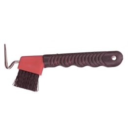 HOOF PICK & BRUSH W/SOFT RUBBER GRIP - 374429-01 - Red