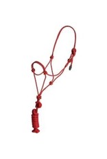 Yearling Rope Halter w/lead Red/White 292989 05