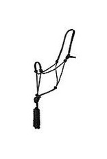 Yearling Rope Halter w/lead Blk/White 292989-32