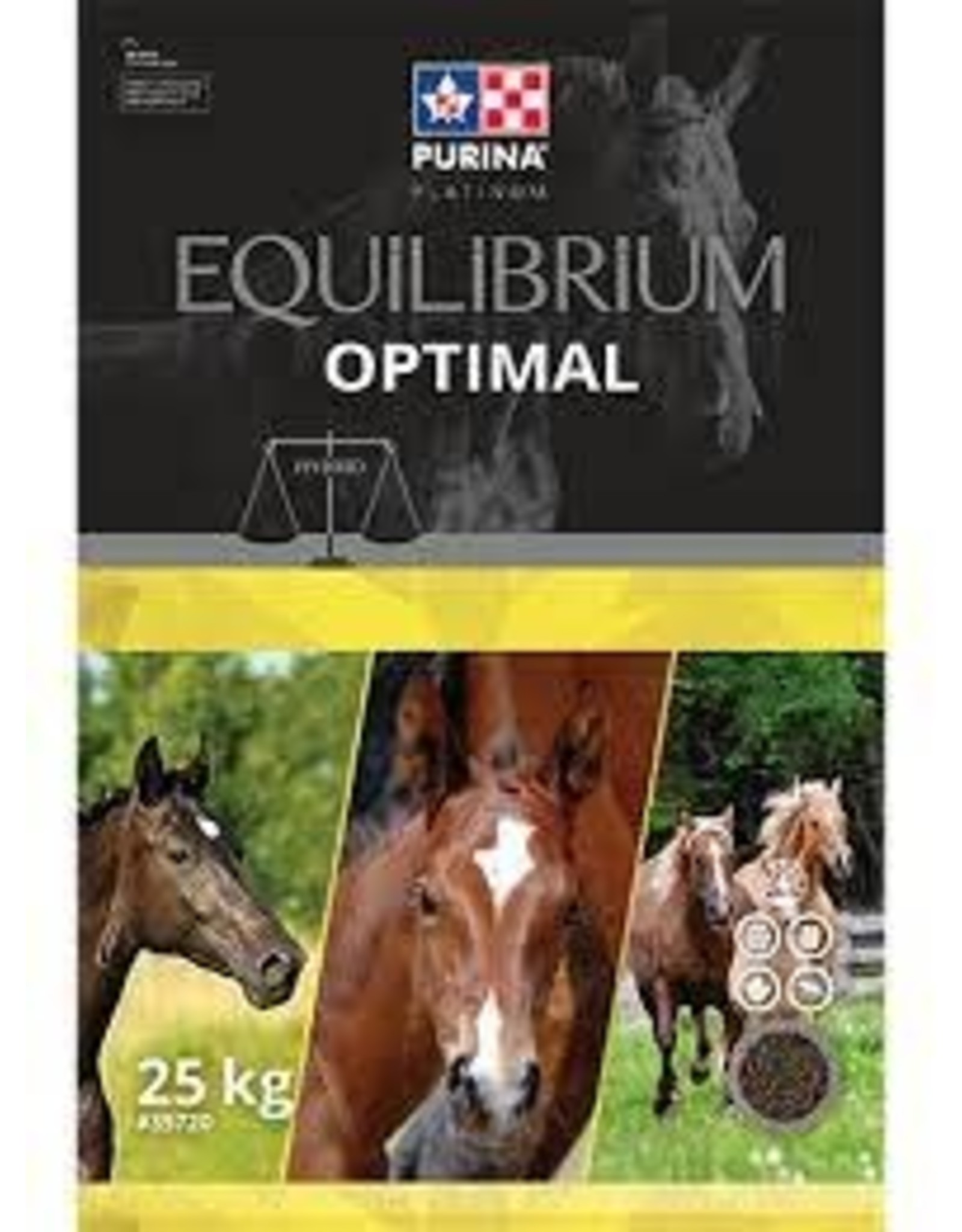 Purina PURINA EQUILIBRIUM OPTIMAL 25kg  -  Supplement/Ration Balancer - NSC 9%  -  CP 30%, Fat 3%, Fiber 7.5% -  easy keepers including mares, foals and stallions to provide minerals and vitamins/protein (amino acids)  w/o adding excess calories - CP35720 *BOApr