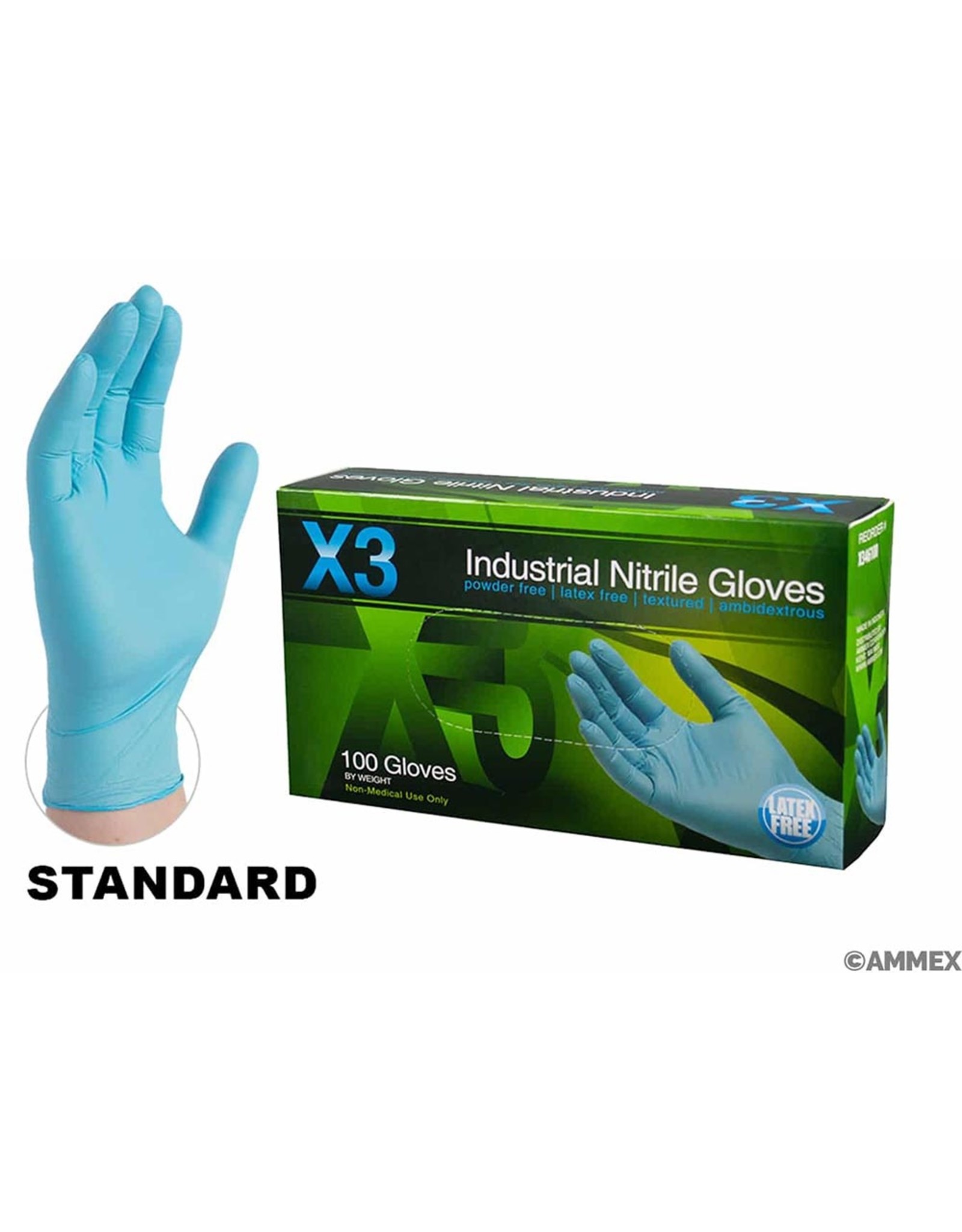 Nitrile Gloves, Latex Free  - Large - Blue - 971-012