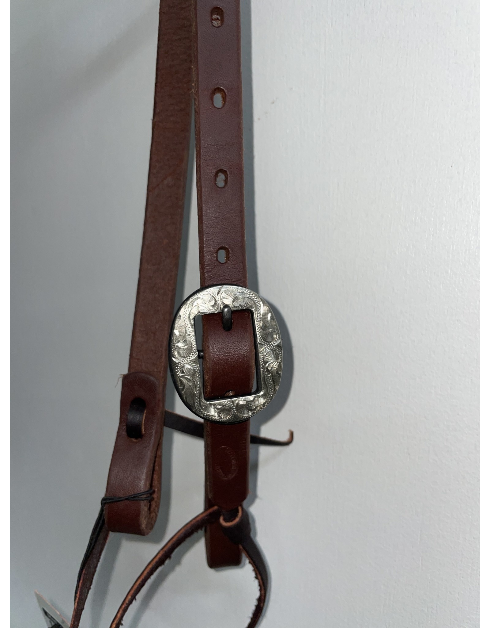 3/4" Slide Ear Headstall w/ Silver Engraved Buckle - STTSE41