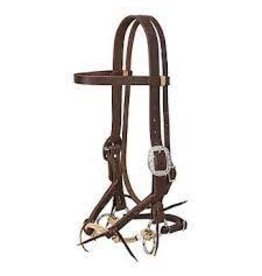 Justin Dunn Bitless Bridle - Oiled Canyon Rose - 10-0296