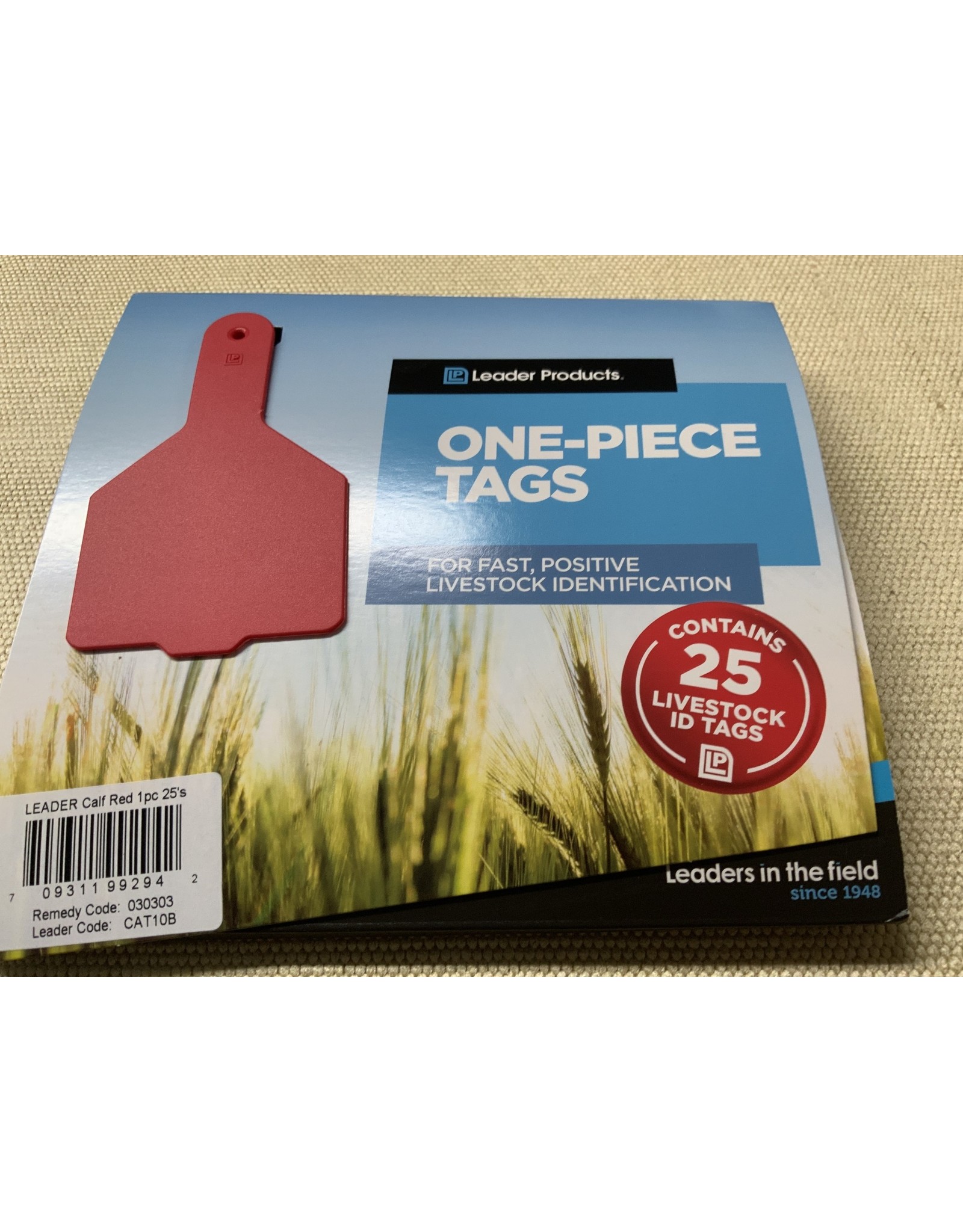 Leader TAG* LEADER 1 PC CALF TAGS 25's- Red CAT10B 61.00 (w) x 100.00 (h) x 21.05 (d) mm