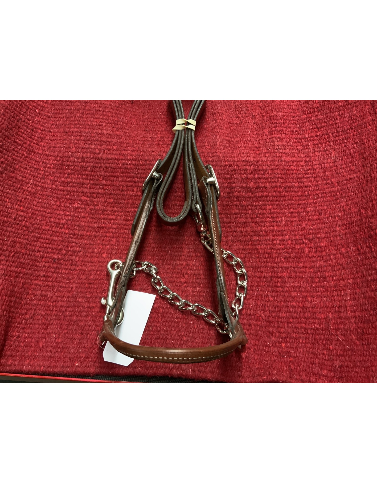 LEATHER SHOW HALTER - YEARLING - LT. BROWN - #084-010