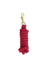 Cotton Rope Lead Shank 9/16" - 6' / Brass Bolt Snap -  Red - TP2509A-RE