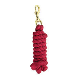 Cotton Rope Lead Shank 9/16" - 6' / Brass Bolt Snap -  Red - TP2509A-RE