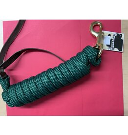 Mustang Cowboy Lead Rope 5/8" x 9' - Brass Plated Bolt Snap 7/8" - Green - 292648-12