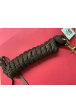 Mustang Cowboy Lead Rope  5/8" x 9' - Brass Plated Bolt Snap 7/8" - Brown - 292648-04