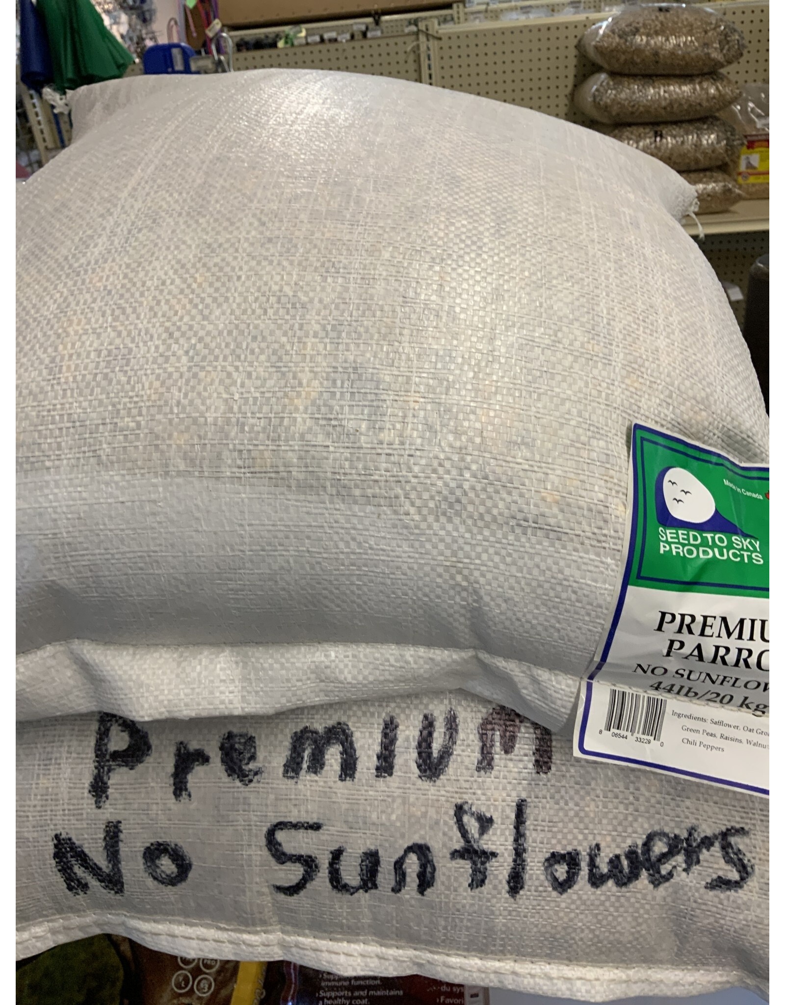 Parrot Premium - Seed to Sky- NO Sunflower seeds 20kg (44lb) 33229 (Store) HOLD ONE