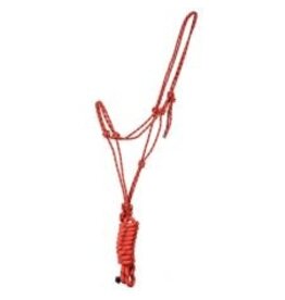 1/4" Fashion Check Rope Halter With Lead - NV/BUR - Horse -298105-21/H