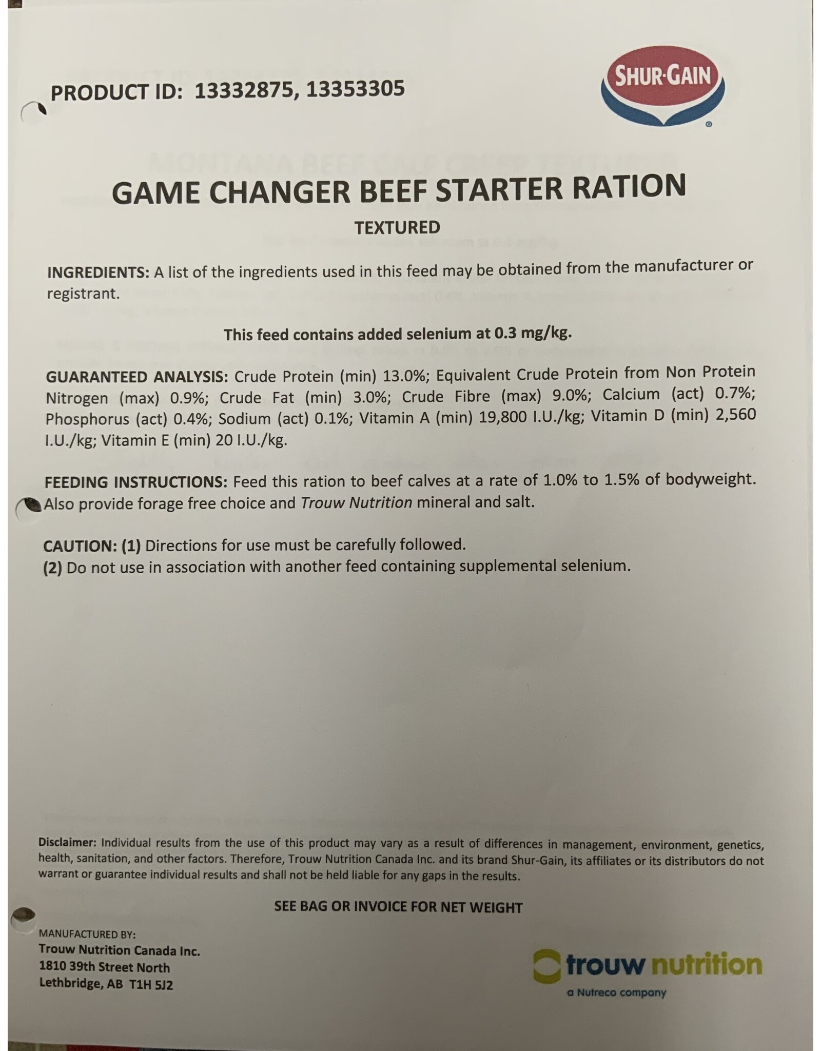 COMPLETE FEED - GAME CHANGER (PRO FORM) -  BEEF STR PLUS (Calf Starter) 20 kg - Medicated - 13332905