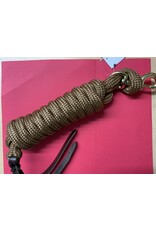 Mustang Cowboy Lead Rope 5/8" x 9' - Brass Plated Bolt Snap 7/8"  - Tan - 292648-16