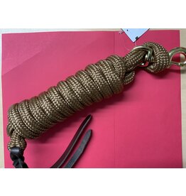 Mustang Cowboy Lead Rope 5/8" x 9' - Brass Plated Bolt Snap 7/8"  - Tan - 292648-16