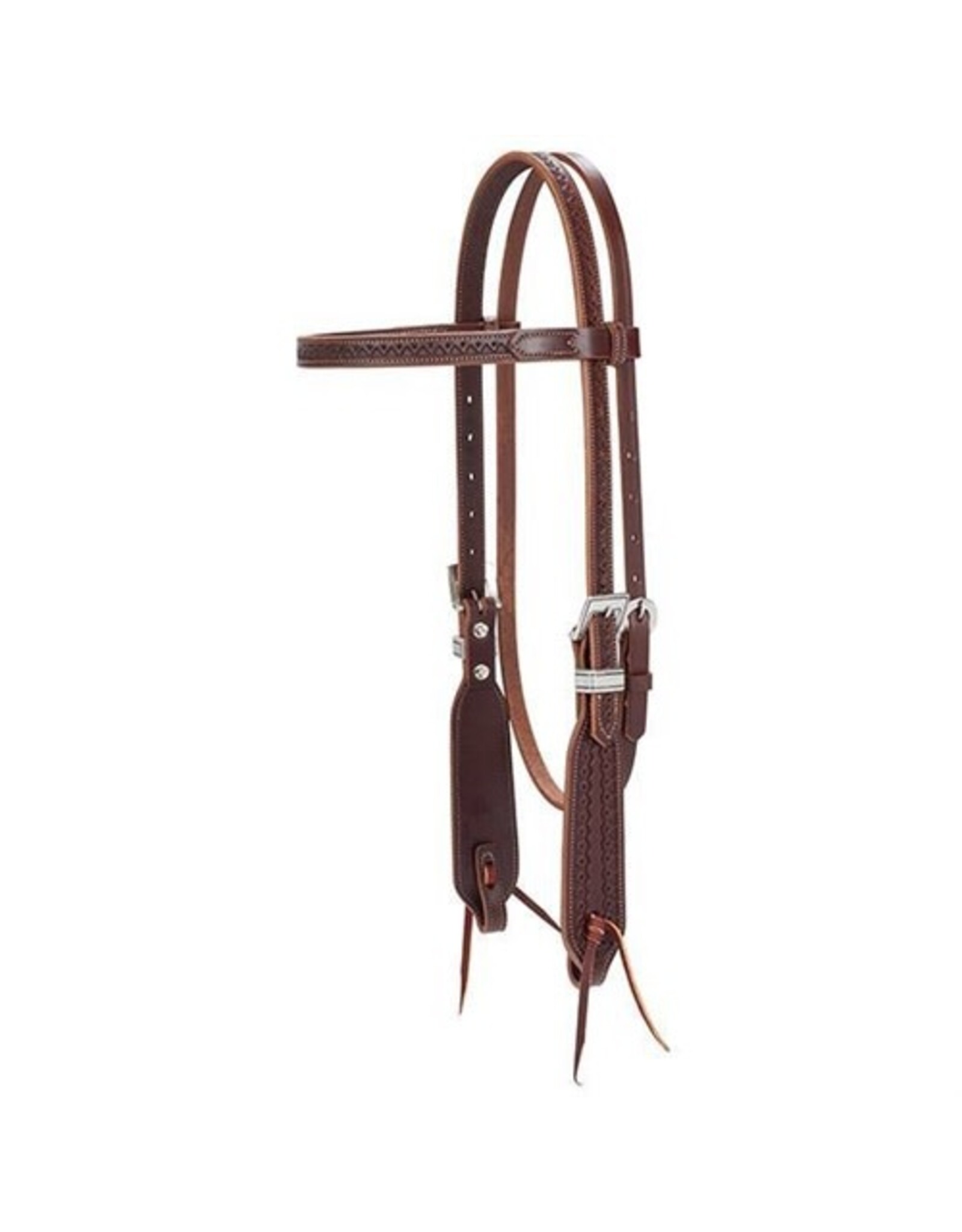 Synergy Hand-Tooled Mayan Headstall  Smooth and Groove Designer Hardware 3/4" - Brow Band - 10017-12-00-04