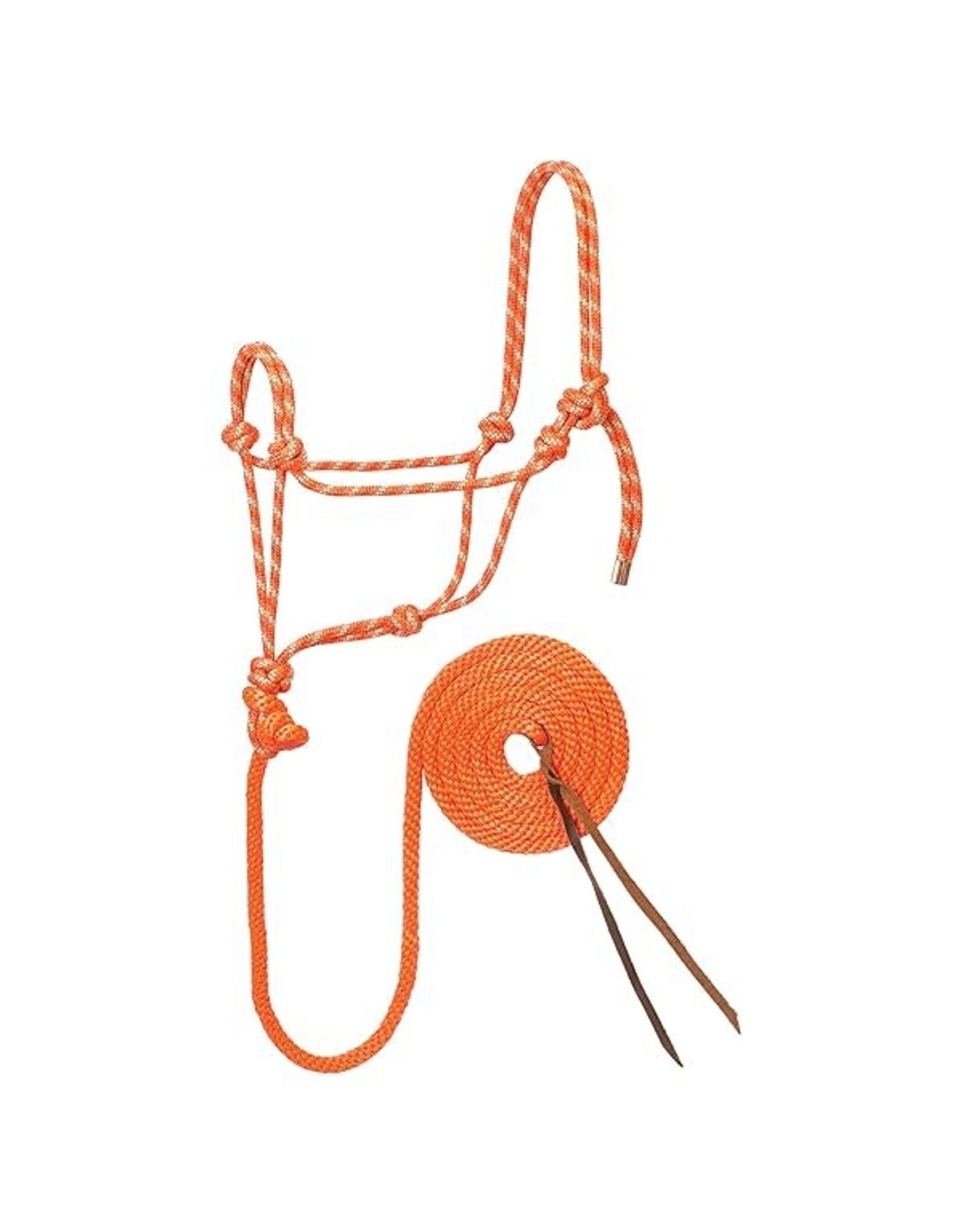 Diamond Braid Rope Halter w/Lead - Orange/ Mint  - 35-7800-R15