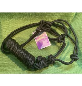 Mustang Pony/Miniature Economy Mountain Rope Halter w/Lead  - Black 292815-27, 8097D