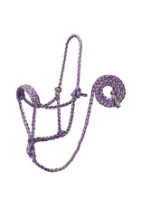 Braided Rope Halter with 10' Lead - Average - GR/PUR - 35-7820-R3