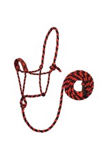 Braided Rope Halter with 10' Lead - RD/BLK - 35-7820-102