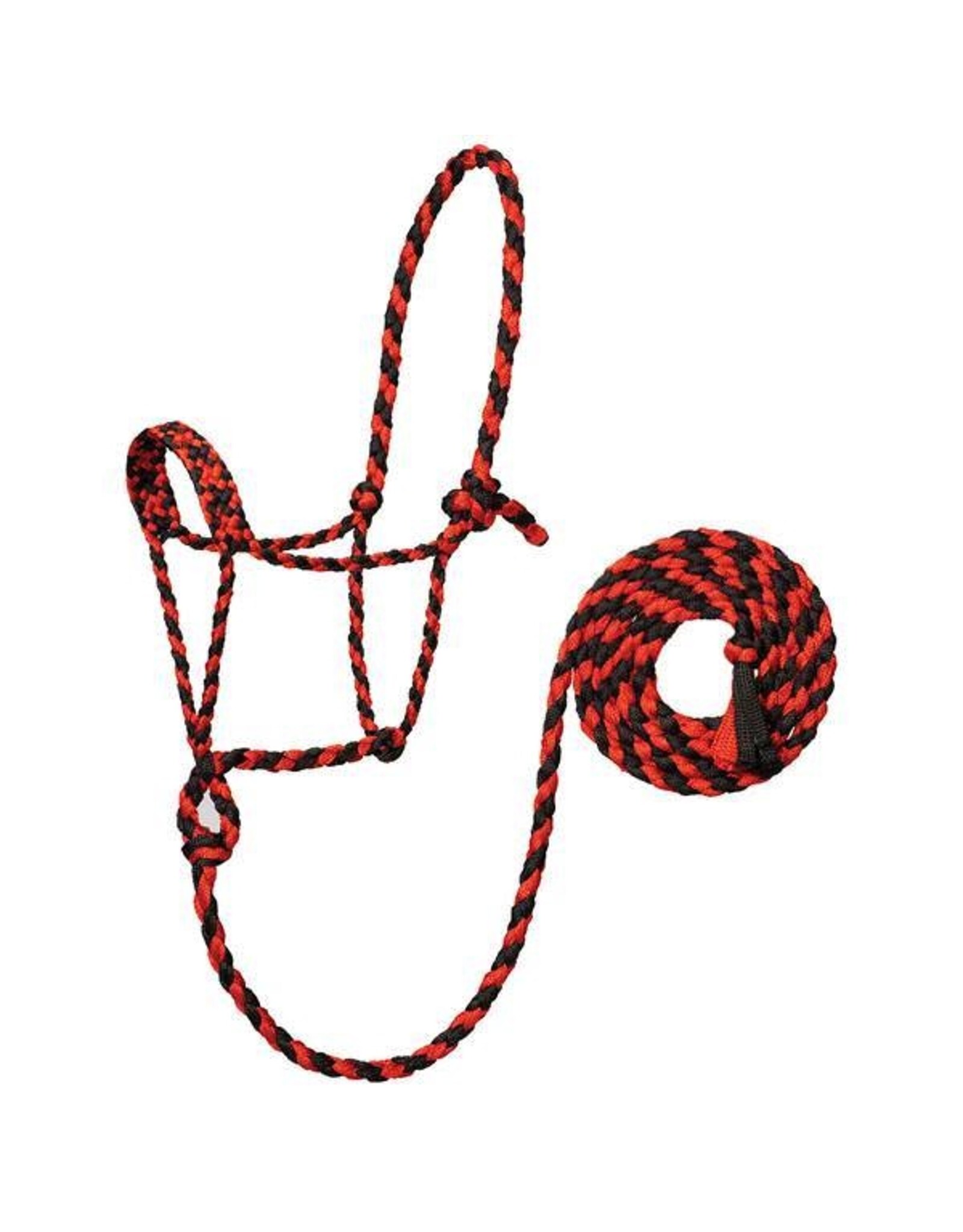 Braided Rope Halter with 10' Lead - RD/BLK - 35-7820-102