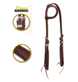 Synergy  - Hand Tooled Mayan Headstall Smooth and Groove Designer Hardware 3/4" - Sliding Ear -  10017-12-01-04