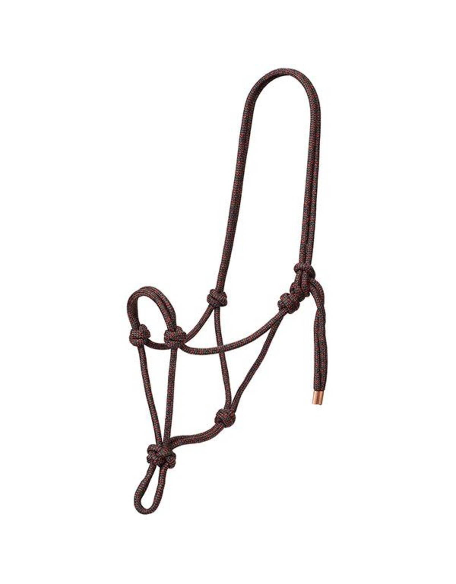 Diamond Braid Rope Halter - BLK/Red/Grey W/O Lead 35-7799-425