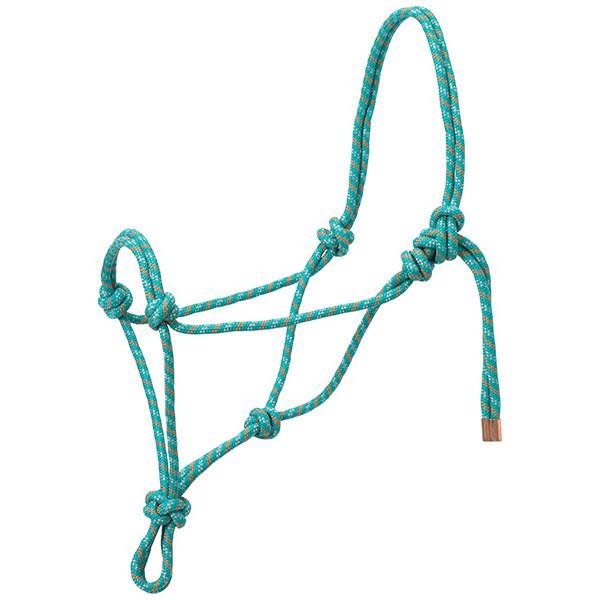 Diamond Braid Rope Halter - Teal/Grey/Orange 35-7799-R16 - Medicine Hat  Feeding Company Livestock Supply Store