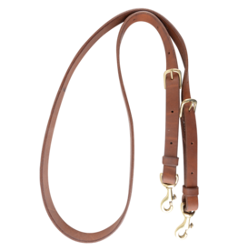 62" Adjustable Speed Event Flat Rein - 3/4"- Harness Leather w/Quick Release Snaps - CAS/SA-MSRF