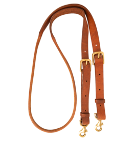 Adjustable Speed Event Rolled Rein - 1" x 62" - Harness Leather w/Quick Release Snaps - CAS/SA-MSRR1