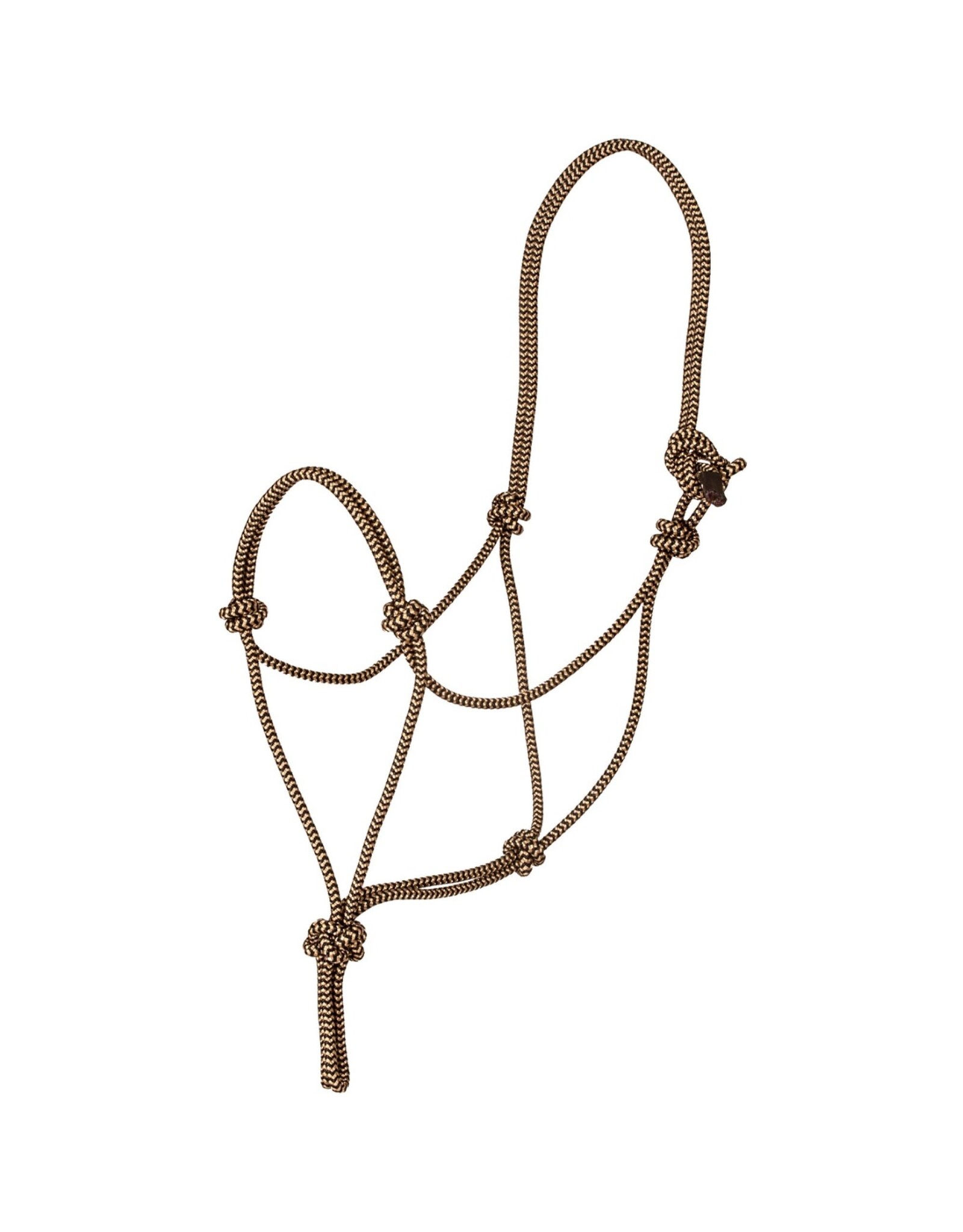 Mustang Mustang Premium Nylon Rope Halter - BLK/TAN - HORSE 298106-72