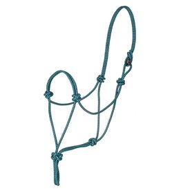 Mustang Mustang Premium Nylon Rope Halter TURQ/BLK - HORSE 298106-73