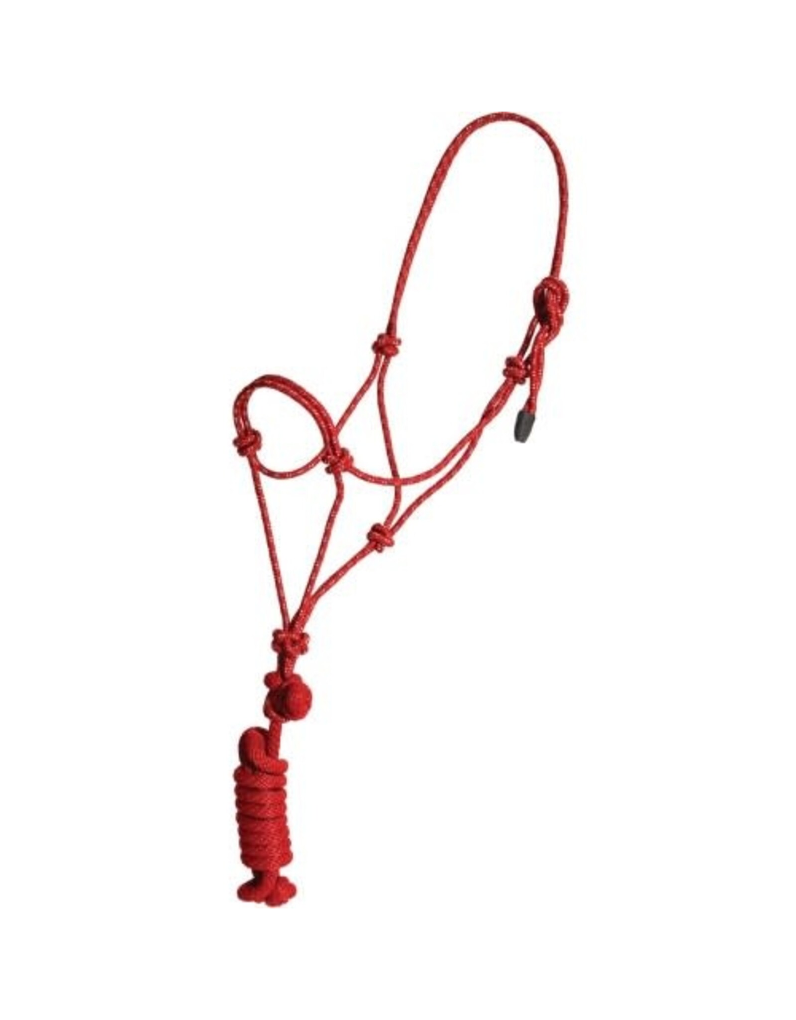 MUSTANG ECONOMY MOUNTAIN ROPE HALTER WITH LEAD - FOAL -  Red/White - 292977-05