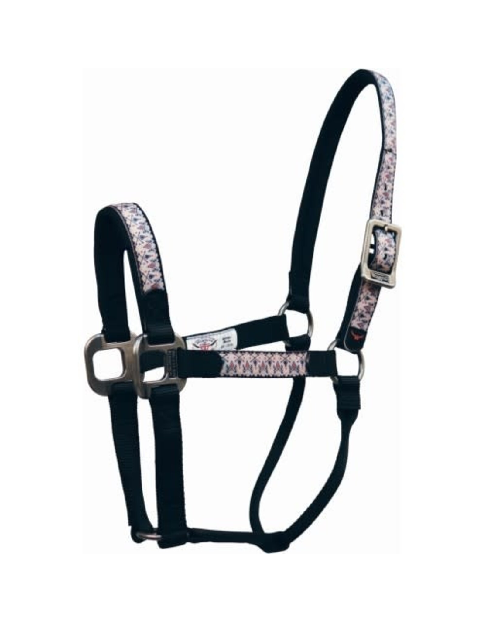 WESTERN RAWHIDE SIGNATURE PATTERN HALTER WITH ANTIQUE SILVER FINISH HARDWARE, NO SNAP - NAVAJO PTRN - AVG- 293162-27/AVG