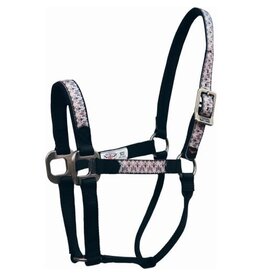 WESTERN RAWHIDE SIGNATURE PATTERN HALTER WITH ANTIQUE SILVER FINISH HARDWARE, NO SNAP - RHOMBUS  PTRN - AVG- 292862-27/AVG