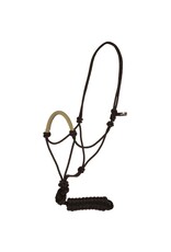 MUSTANG SOLID NOSE ROPE HALTER W/LEAD - TAN - 292809-16