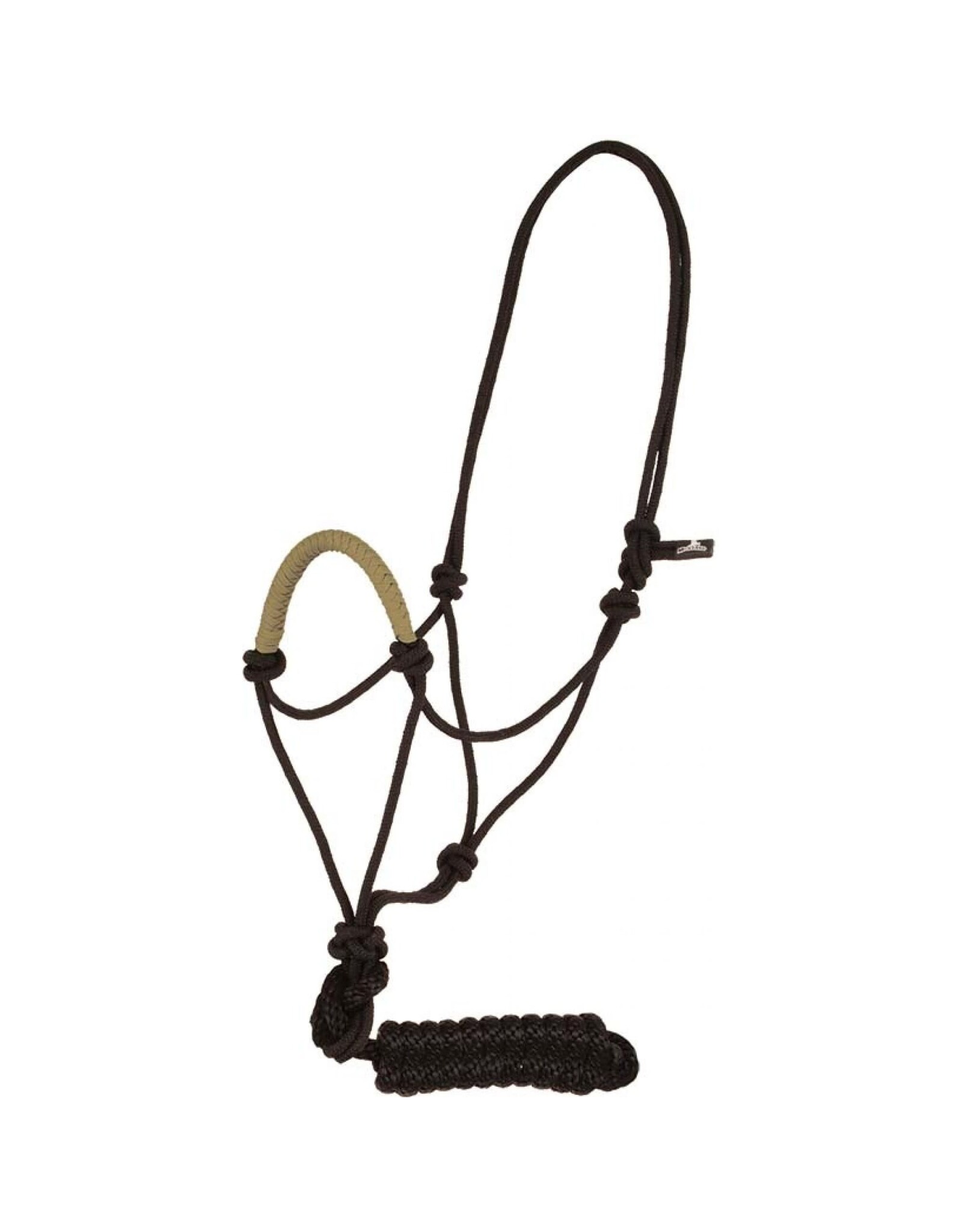 MUSTANG SOLID NOSE ROPE HALTER W/LEAD - TAN - 292809-16