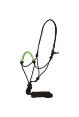 MUSTANG SOLID NOSE ROPE HALTER W/LEAD - LIME GREEN - 292809-32
