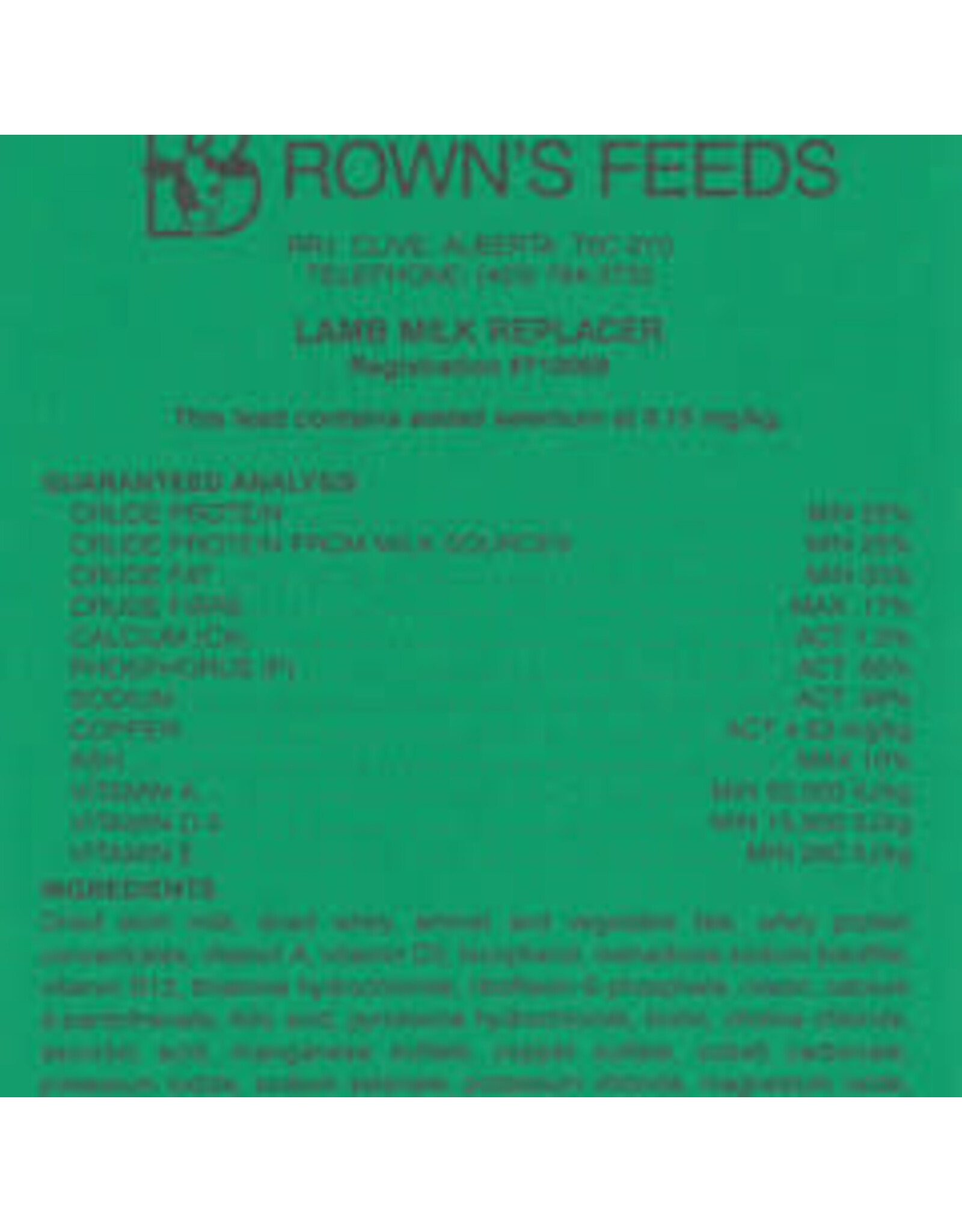Lamb Milk Replacer Brown's 4kg B1804 IN STORE