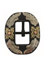 WESTERN RAWHIDE SIGNATURE RUST IRON SILVER BUCKLE 3/4" - PETAL FLOWERS - 510128