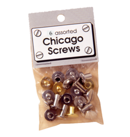 Tough 1 - Chicago Screws -  TJT75-09740B - 6 Pack ; steel, brass, and chrome plated posts with screws. Assorted sizes