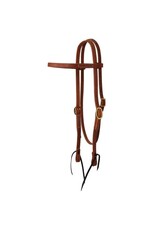 WESTERN RAWHIDE SIGNATURE BROWBAND HEADSTALL WITH TIES, OILED HARNESS LEATHER -