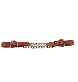 Deluxe Double Curb Chain w/ Removable Strap - Harness Leather -172439-56